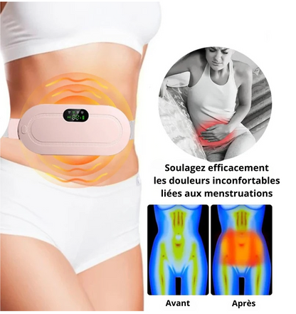 Ceinture Chauffante et Massante pour la Taille – Soulagement des Douleurs menstruelles ou abdominales