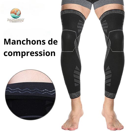 Manchon de Compression Long pour Jambe et Genou - Soutien et Confort