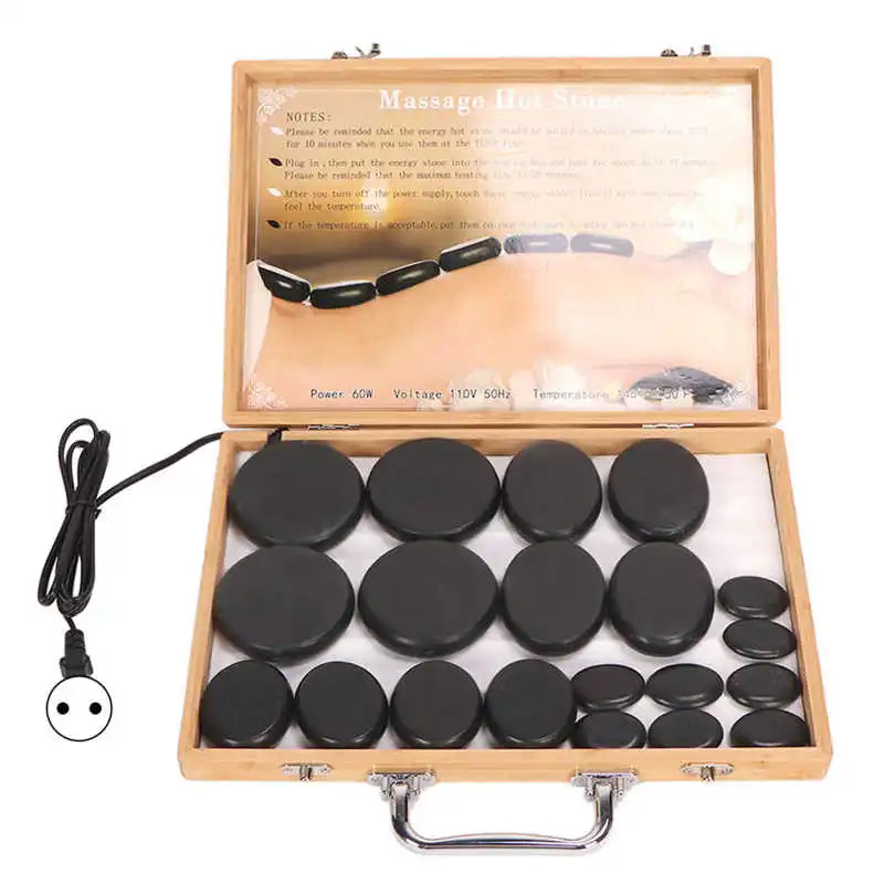 Kit de Pierres Chauffantes avec Valise Chauffante – Massage et Relaxation