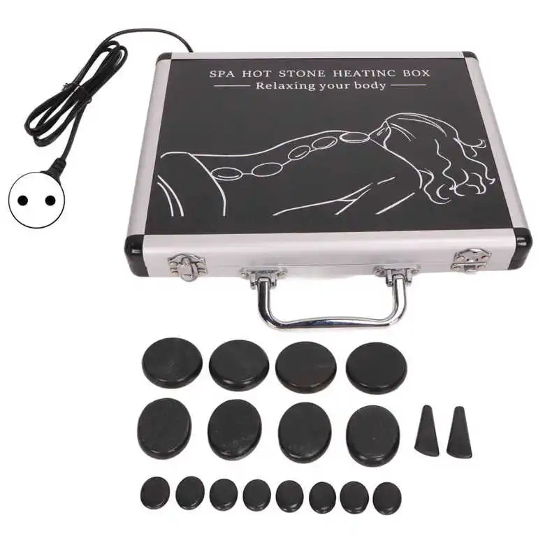 Kit de Pierres Chauffantes avec Valise Chauffante – Massage et Relaxation